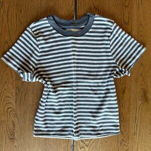 Hollister Crew Baby Tee Light Gray Stripe